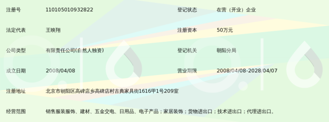 北京映翔创意家居用品